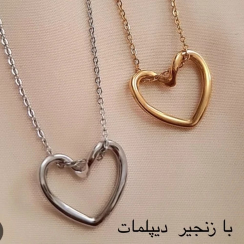 گردنبند پینترستی قلب استیل - هیوا شاپ