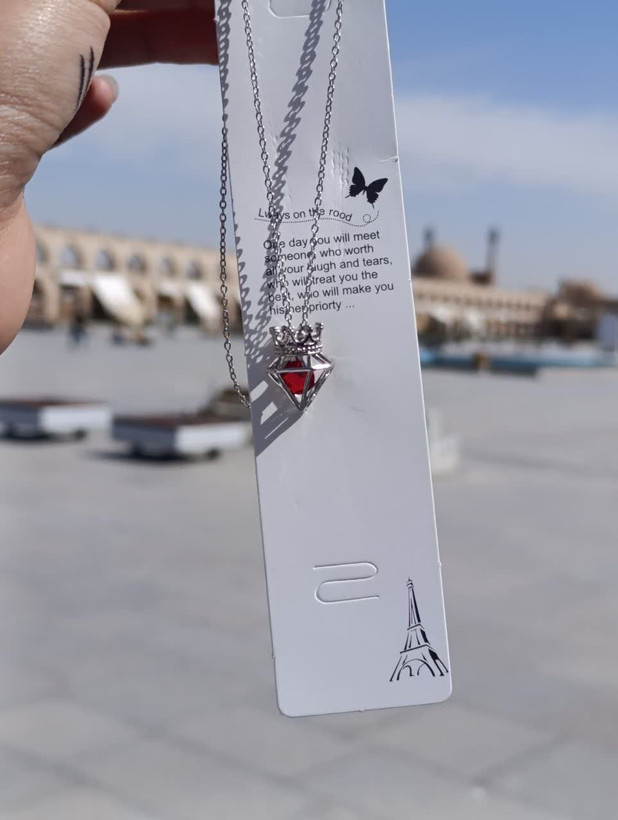 گردنبند سواروسکی تاج الماسی قرمز - هیوا شاپ