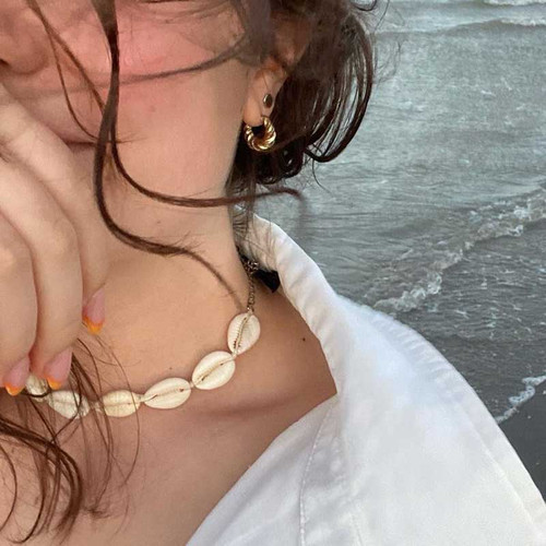 نیم ست تابستانی صدف قفل استیل+زنجیر 🐚