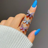 انگشتر پروانه بال نگینی صورتی💖🦋