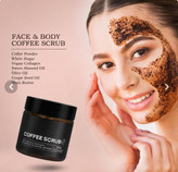 اسکراب قهوه صورت و بدن با کلاژن گیاهی، روغن بادام شیرین و شیباتر، ۲۵۰ گرم
