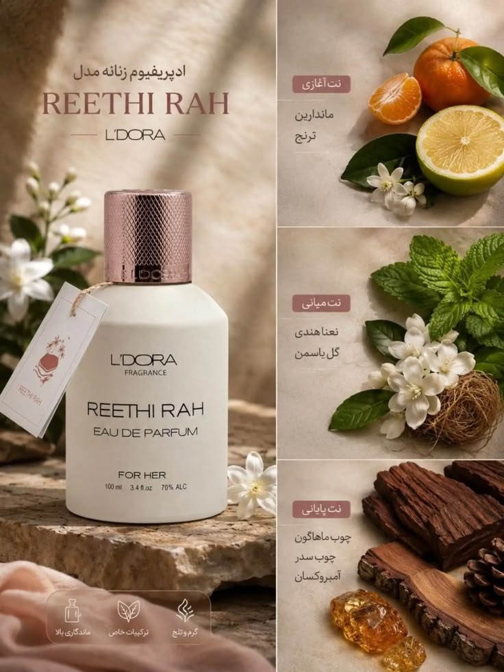 ادوپرفیوم زنانه مدل رتیرا REETHI RAH فرگرنس (ضمانت اصالت و تاریخ انقضا)