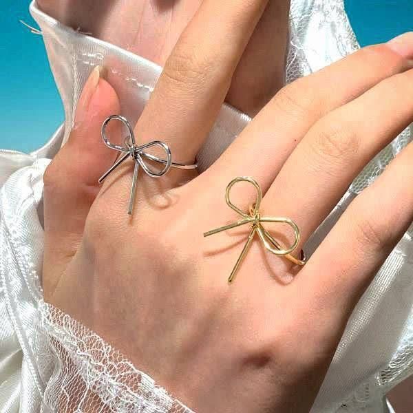 انگشتر پاپیون تمام استیل (نقره ای)🎀